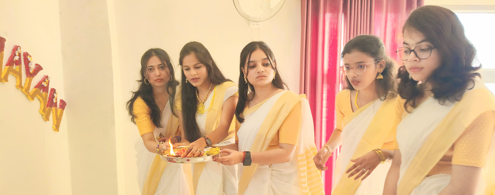 Students performing traditional rituals during Shishyopanayan at Ayurvedic college in UP.