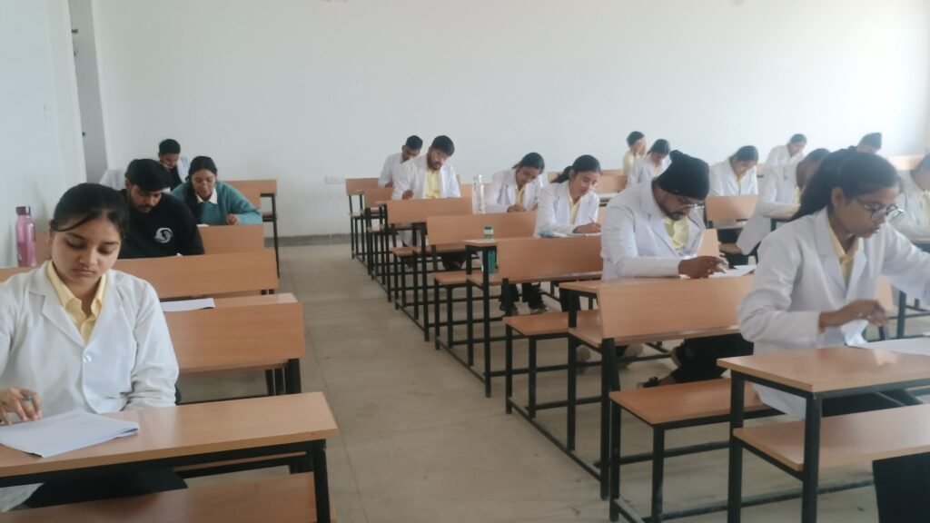 BAMS students studying in classroom at Arnav Ayurvedic Medical College, a leading BAMS college in UP
